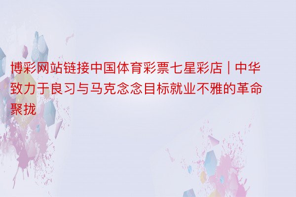 博彩网站链接中国体育彩票七星彩店 | 中华致力于良习与马克念念目标就业不雅的革命聚拢